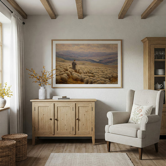 Shepherd's Solitude Among Rolling Hills