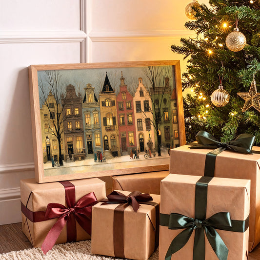 Twilight Gathering Along Cobbled Streets