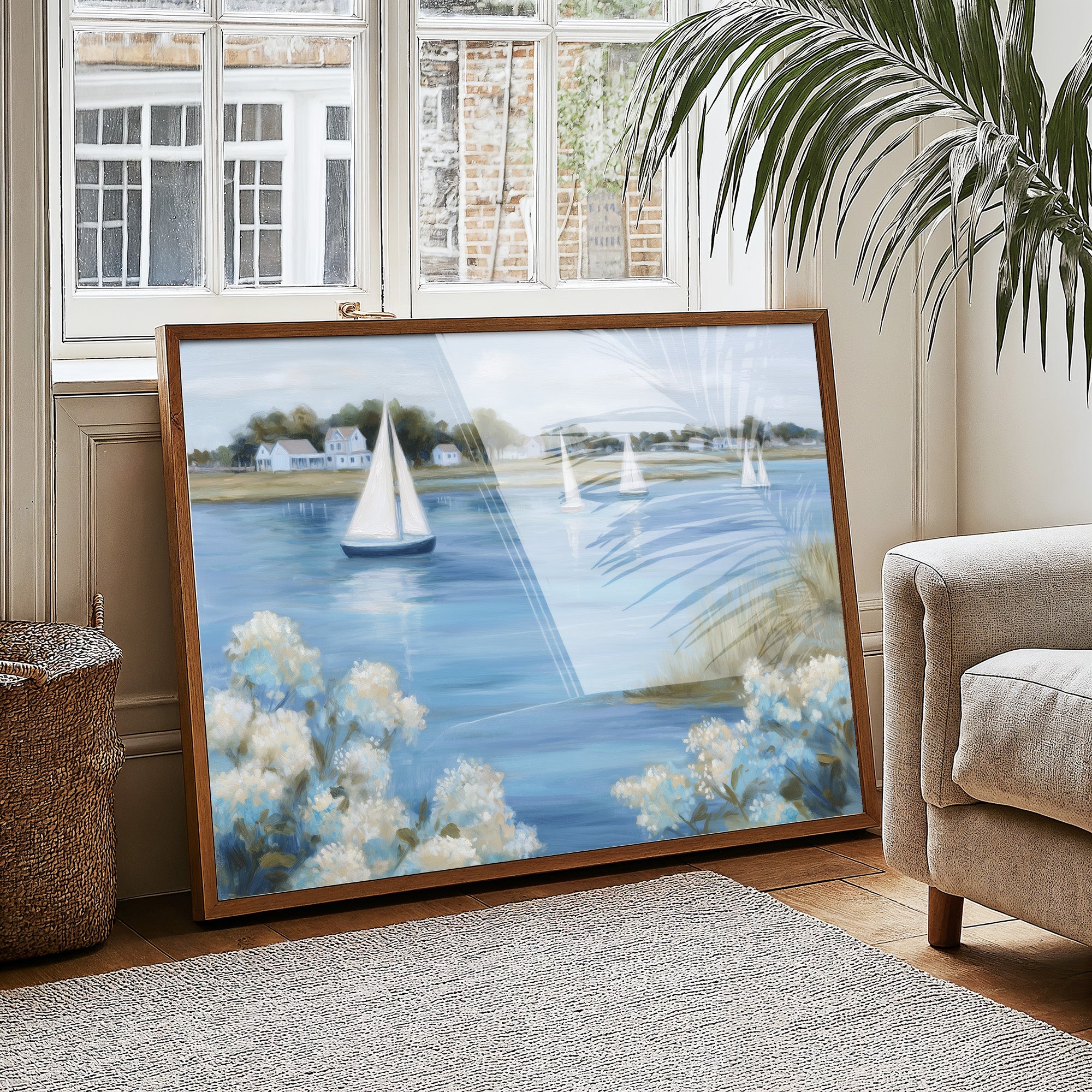 Coastal Symphony in White and Blue