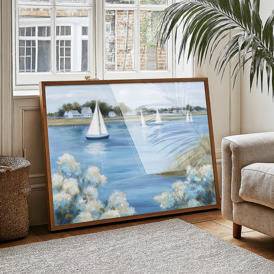 Coastal Symphony in White and Blue