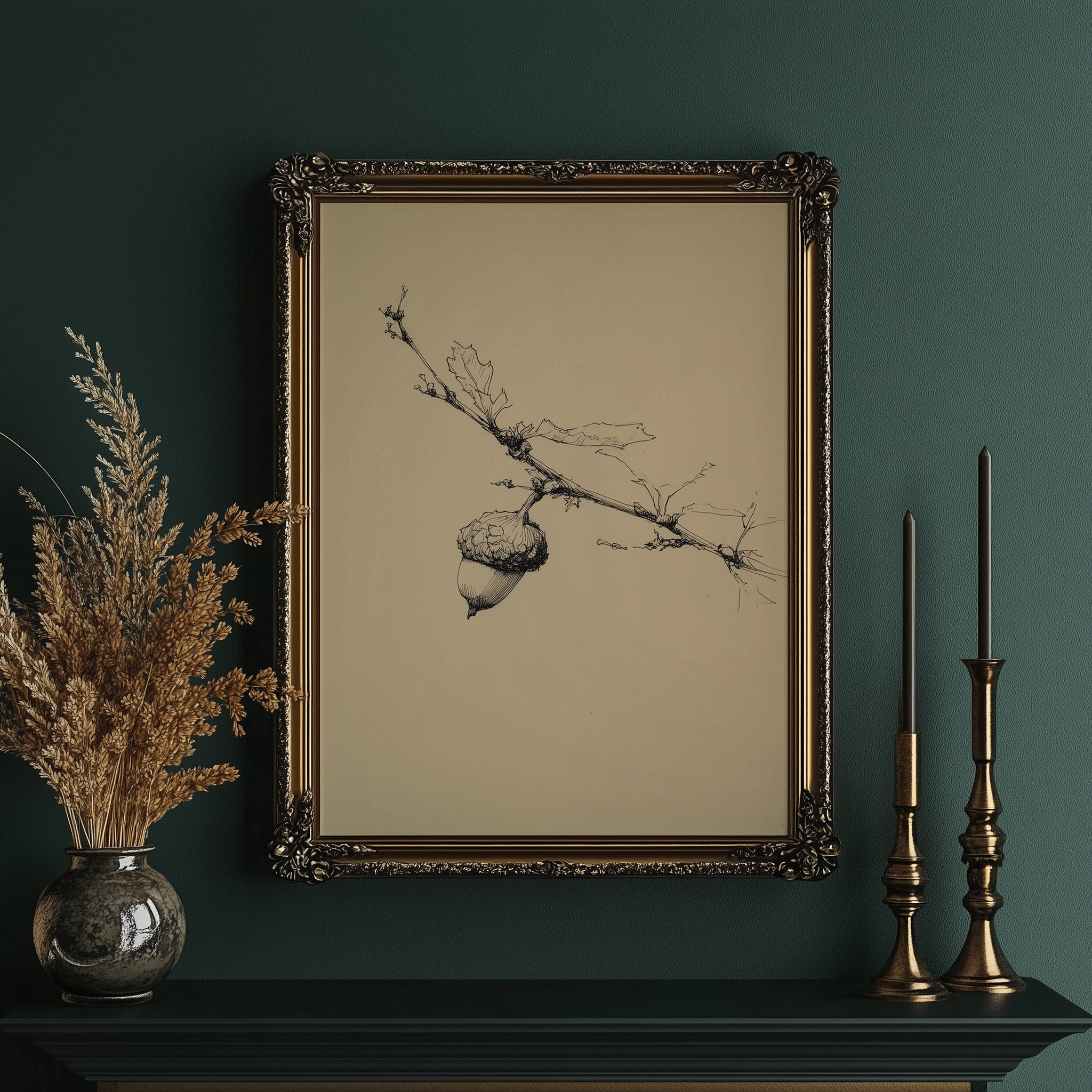 Autumn's Quiet Echo: Oak Branch Study