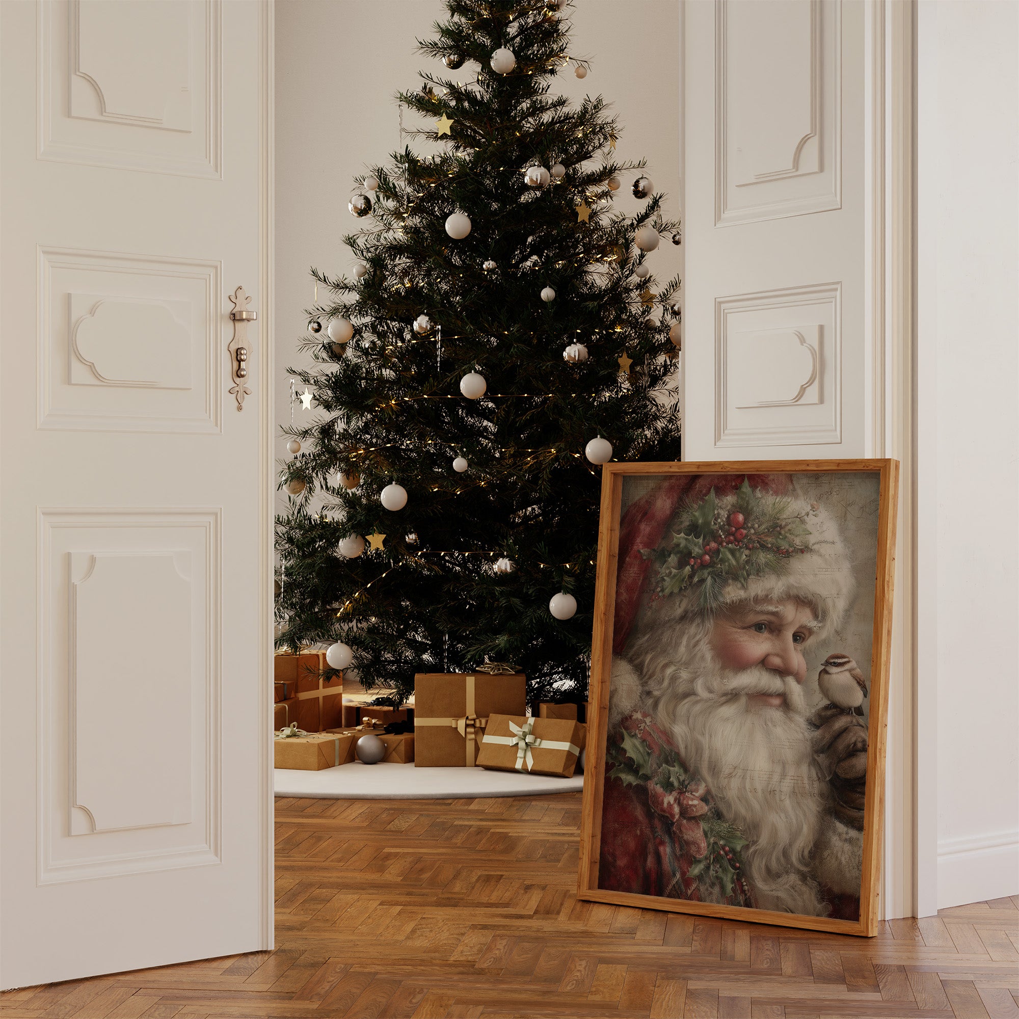 Santa with Nature's Tiny Messenger