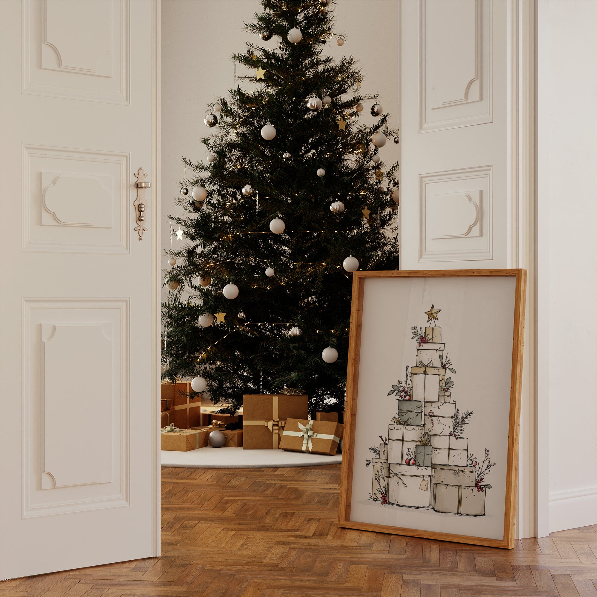 Presents Pyramid: A Festive Tower of Gifts