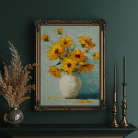 Sunburst Sunflowers in Palette Knife Texture