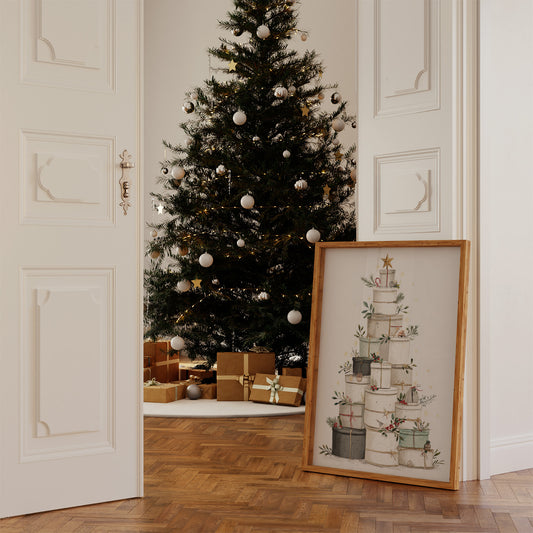 Stacked Treasures: A Festive Gift Tower