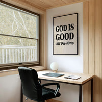 God is Good Affirmation in Bold Typography