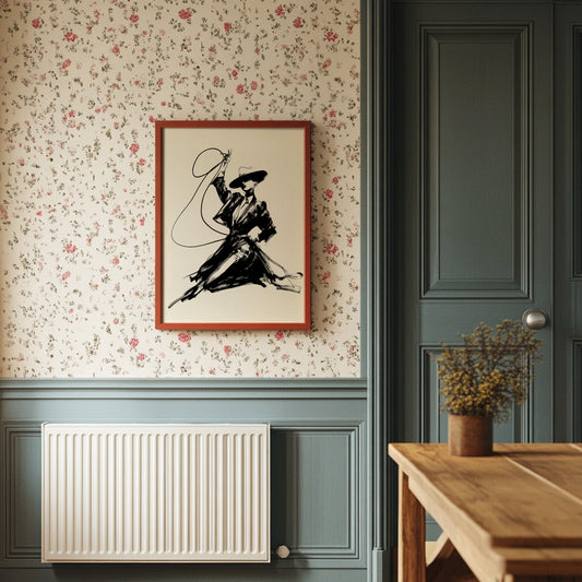 Noir Elegance: Brushstrokes in Motion
