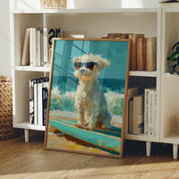 Beach Day Cool: Pup on a Surfboard