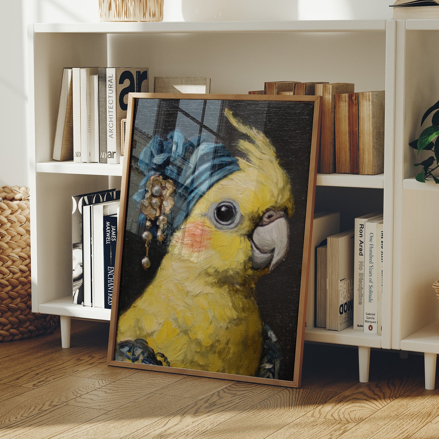 Royal Plumage: Cockatiel in Sapphire Turban