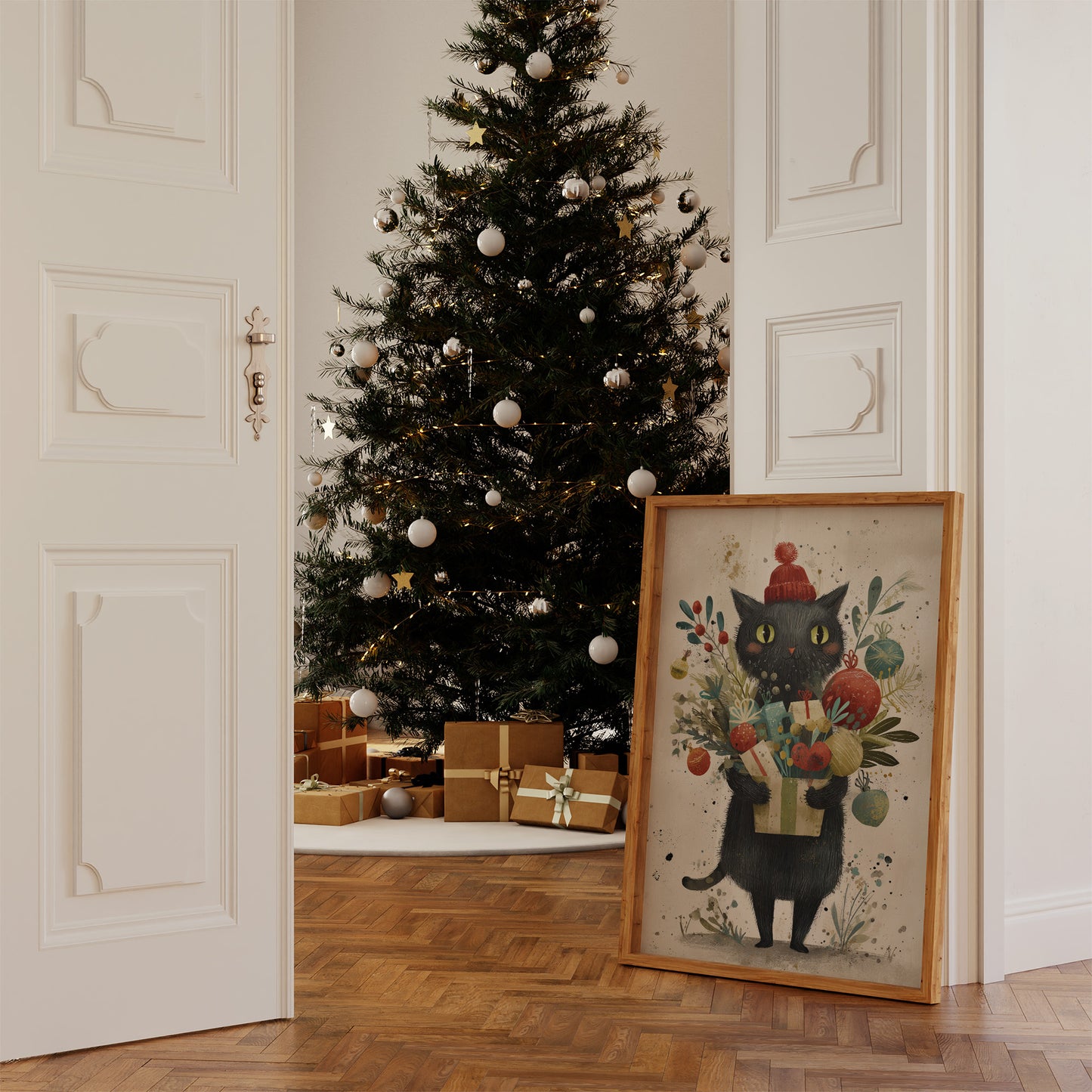 Midnight's Gift Bearer: A Festive Feline Tale