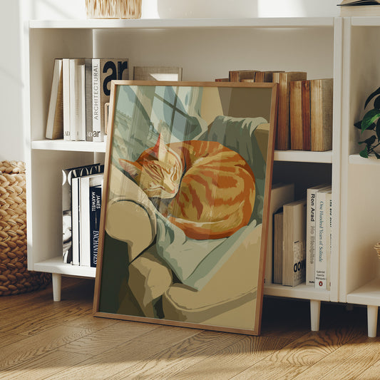 Orange Tabby Curls Into Afternoon