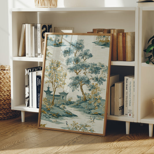 Cranes Wade Through Distant Temples