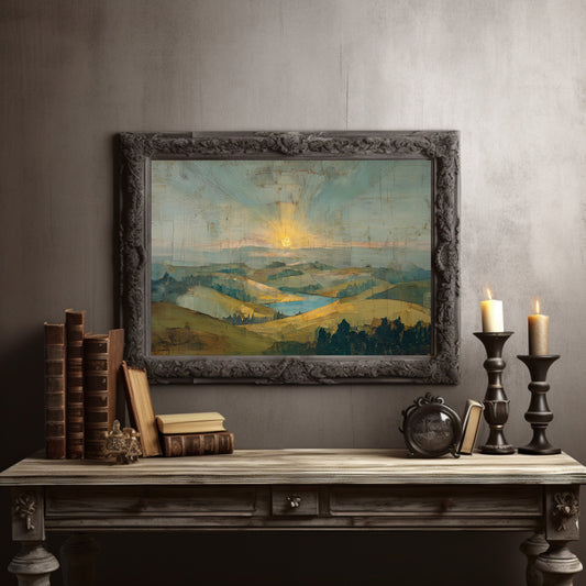 Dawn Breaks Over Rolling Hills