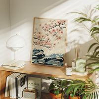 Ocean Waves Meet Cherry Blossoms