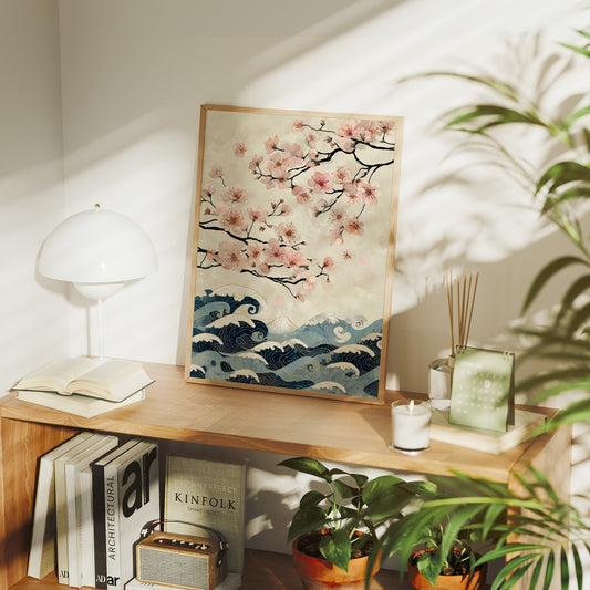 Ocean Waves Meet Cherry Blossoms