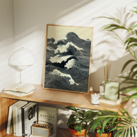 Waves Draw Stories In Midnight Ink