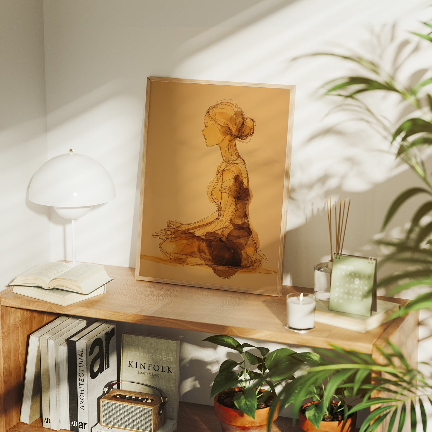 Sepia Lines Draw Morning Peace