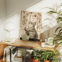 Cherry Blossom Tea With Curious Cat