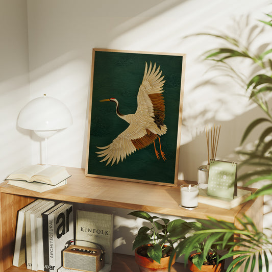 Noble Wings Against Emerald Depths