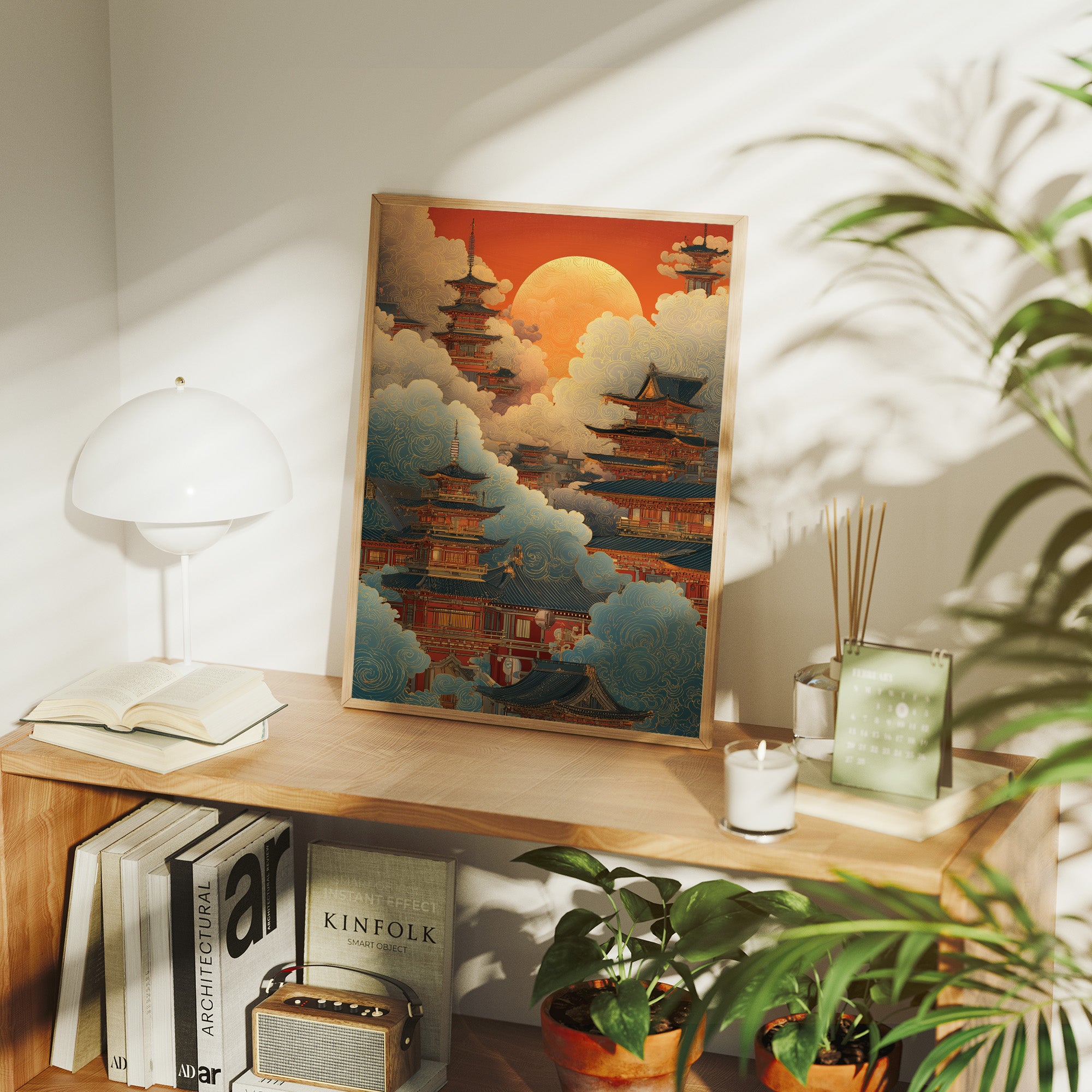 Sacred Temples Float Among Sunset Clouds