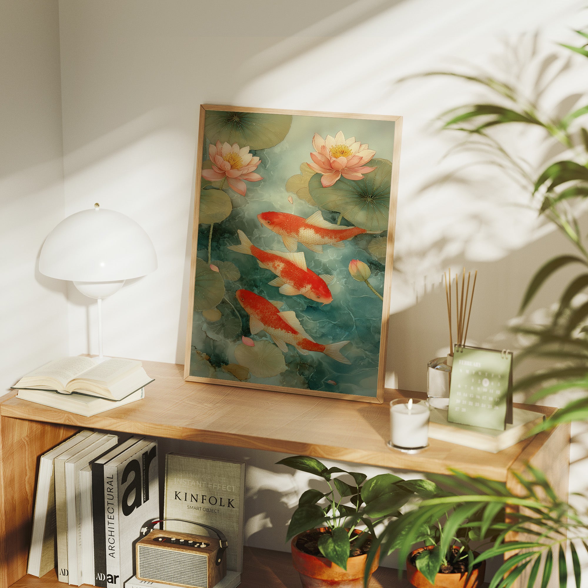 Coral Fish Dance Above City Windows