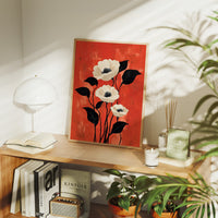 White Poppies Dance On Coral