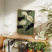 Ivory Petals Dance In Jade