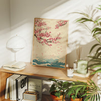 Cherry Blossoms Dance Above Waves