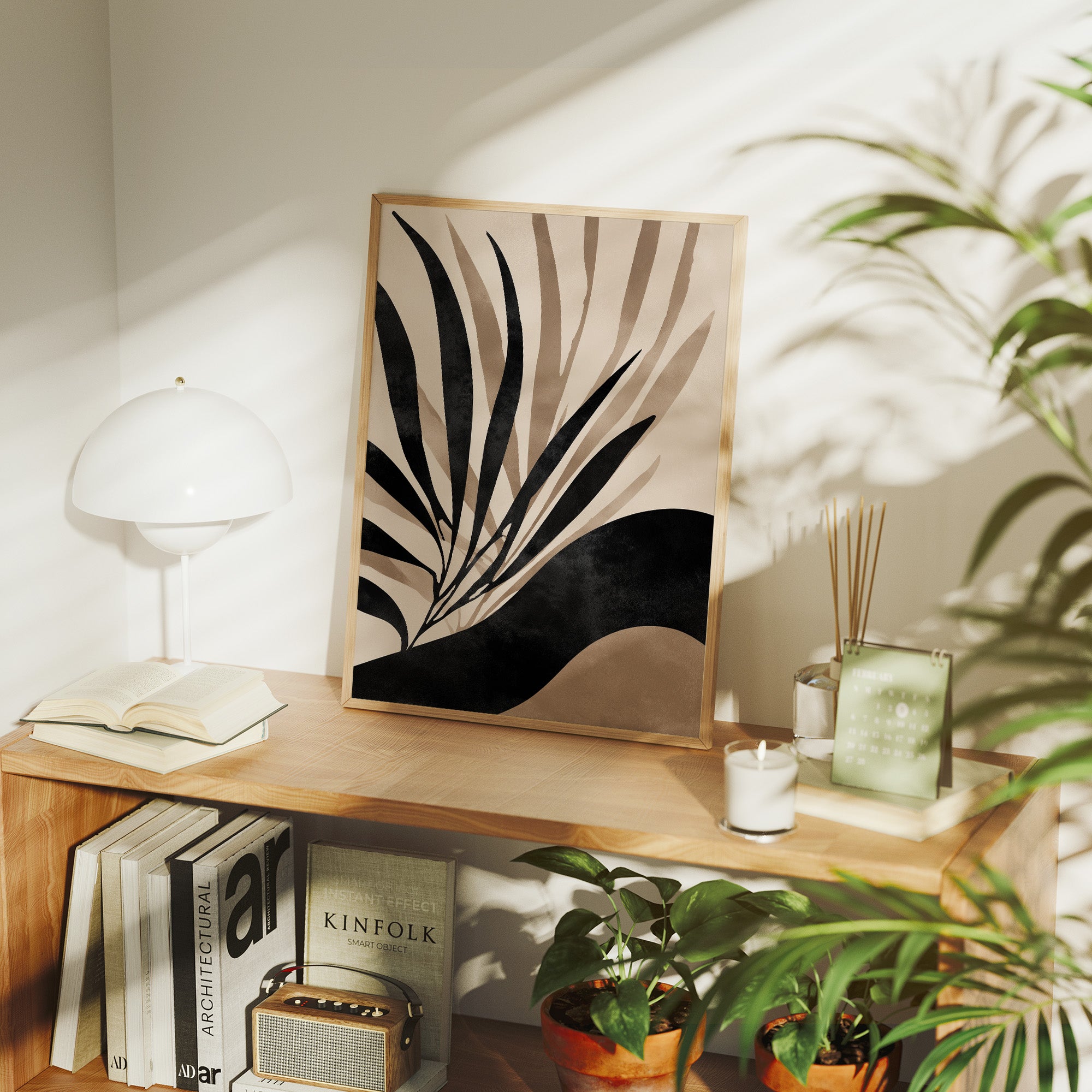 Palm Leaves Draw Modern Lines