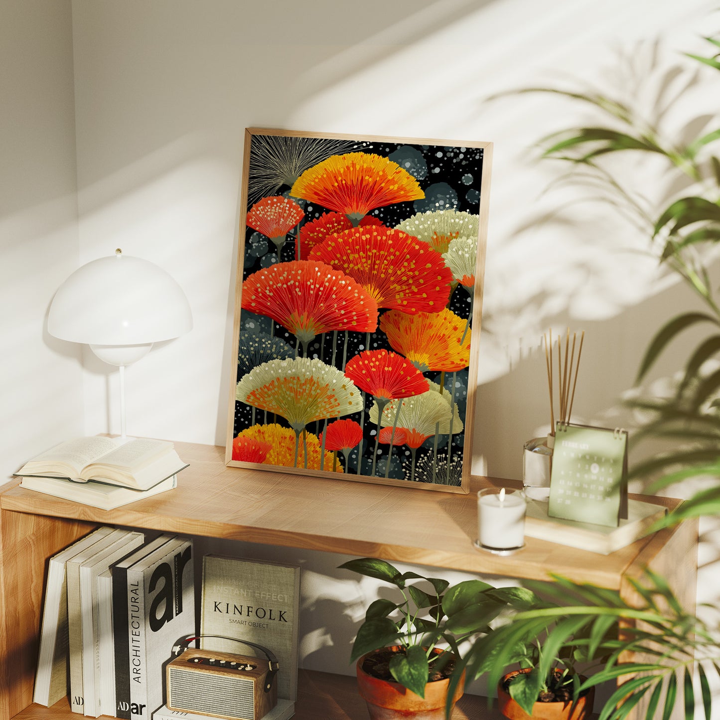 Coral Blooms Dance Against Midnight