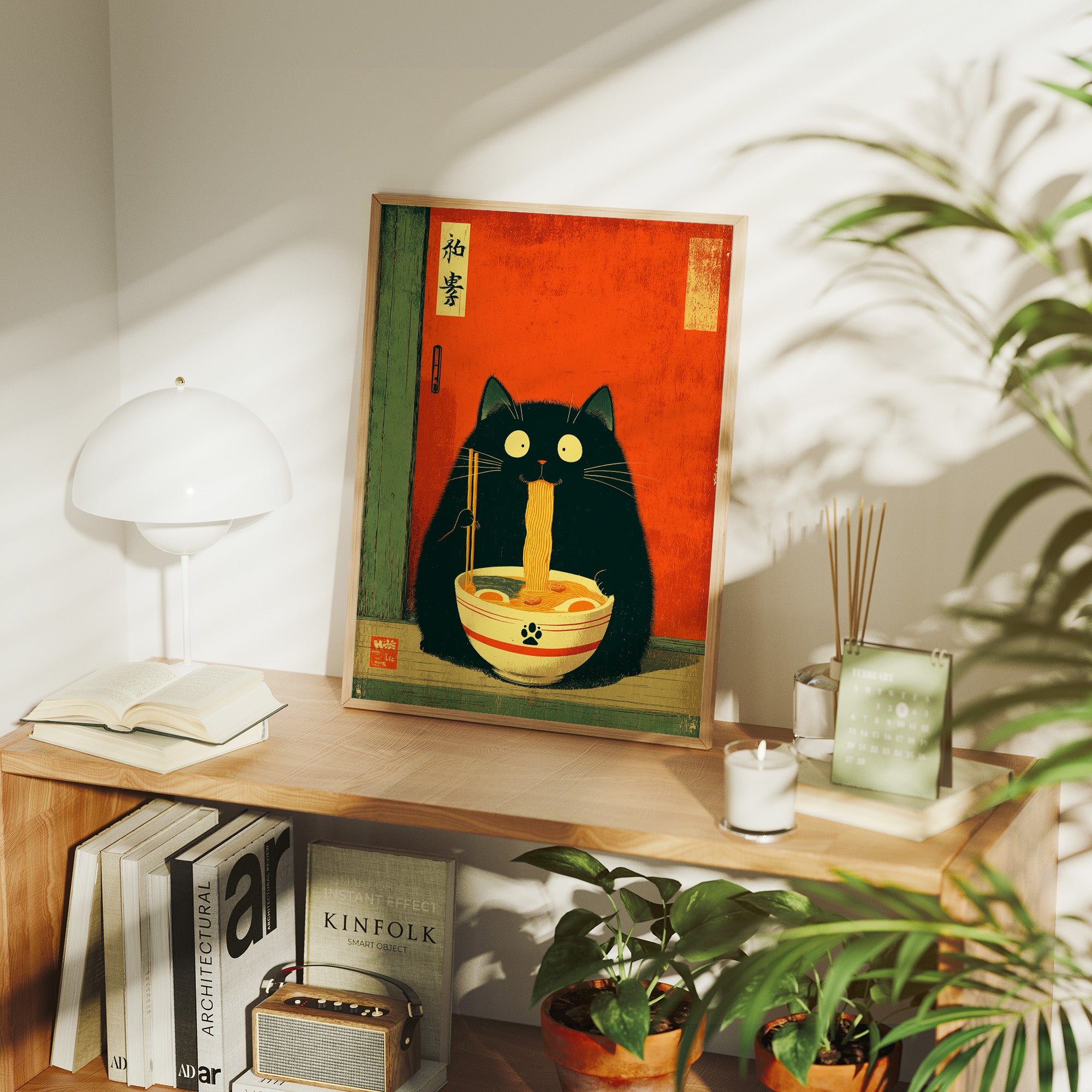 Midnight Ramen With Curious Cat