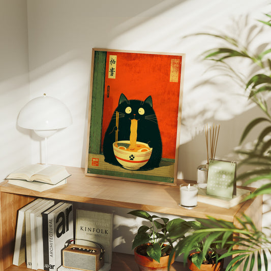 Midnight Ramen With Curious Cat