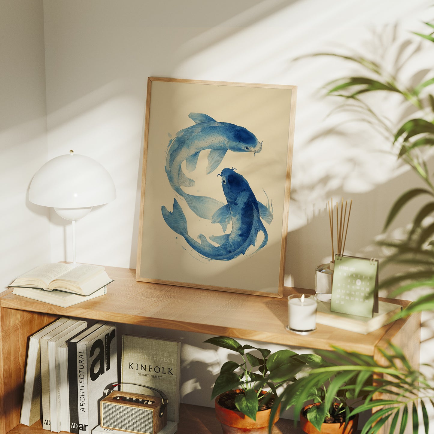 Blue Koi Dance Ancient Waters