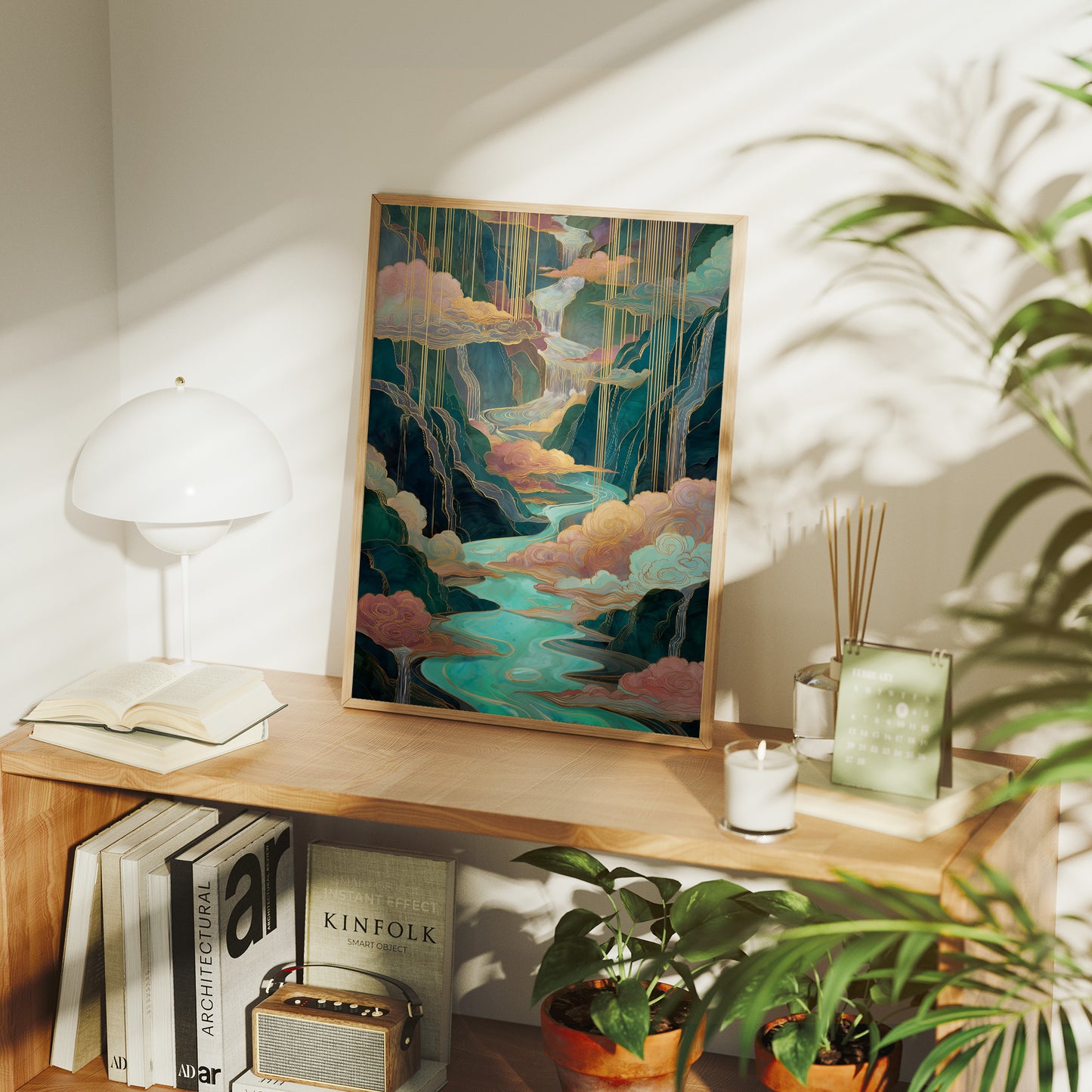 Golden Rain Falls On Turquoise Dreams