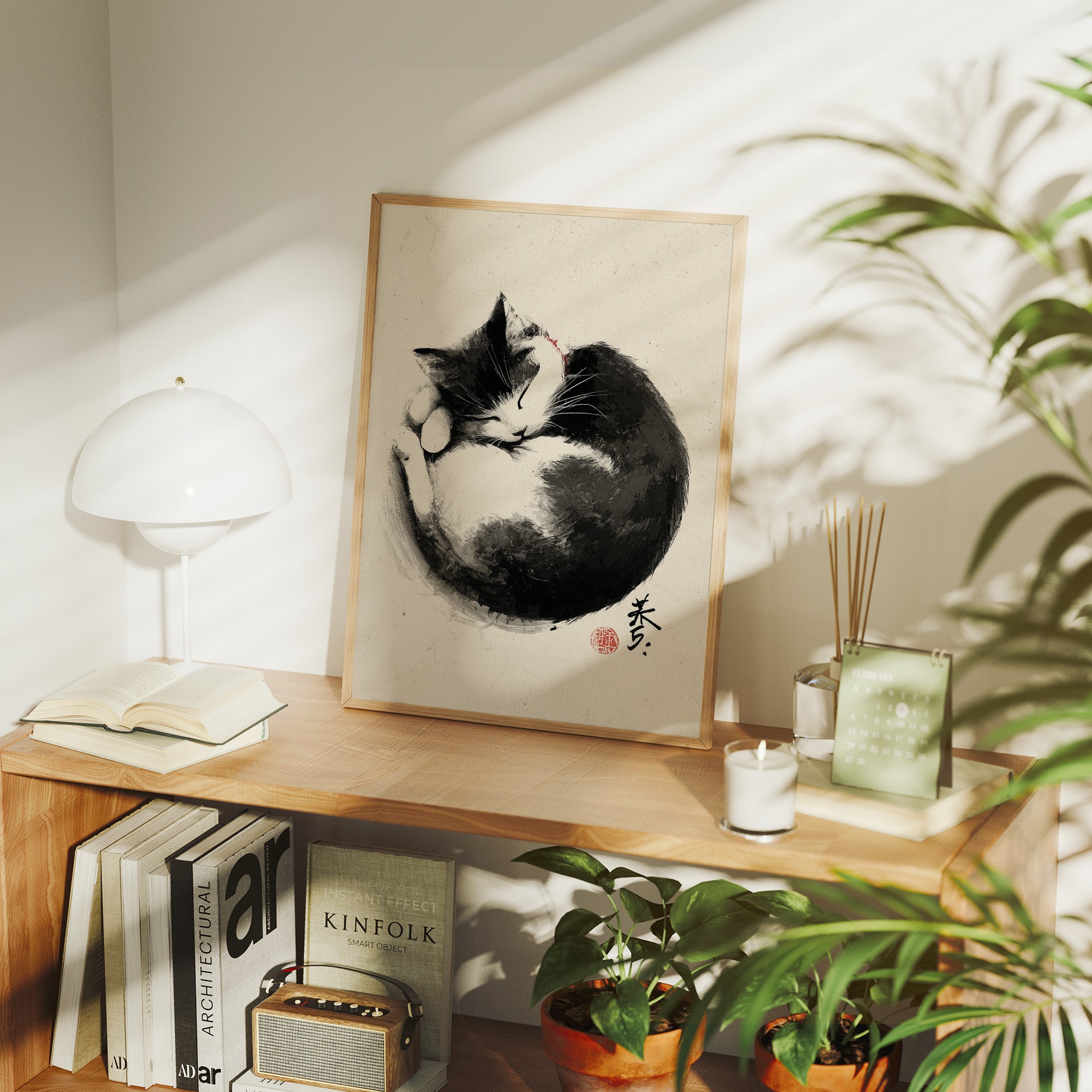 Sleeping Cat Finds Zen Peace