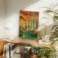 Birch Grove Mirrors Autumn's Fire