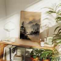 Misty Pagoda Among Mountain Pines