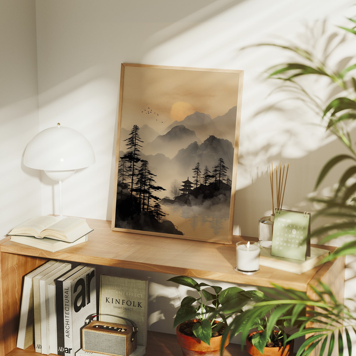 Misty Pagoda Among Mountain Pines