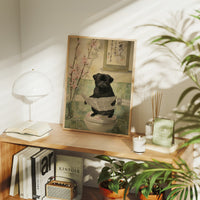 Pug's Morning News And Cherry Blossoms