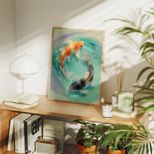 Koi Circle Their Turquoise Dreams