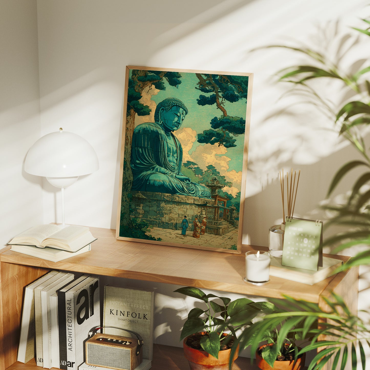 Jade Buddha Beneath Golden Clouds