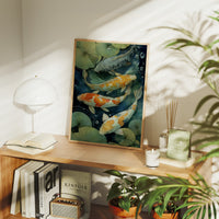 Koi Dance Below Lily Shadows