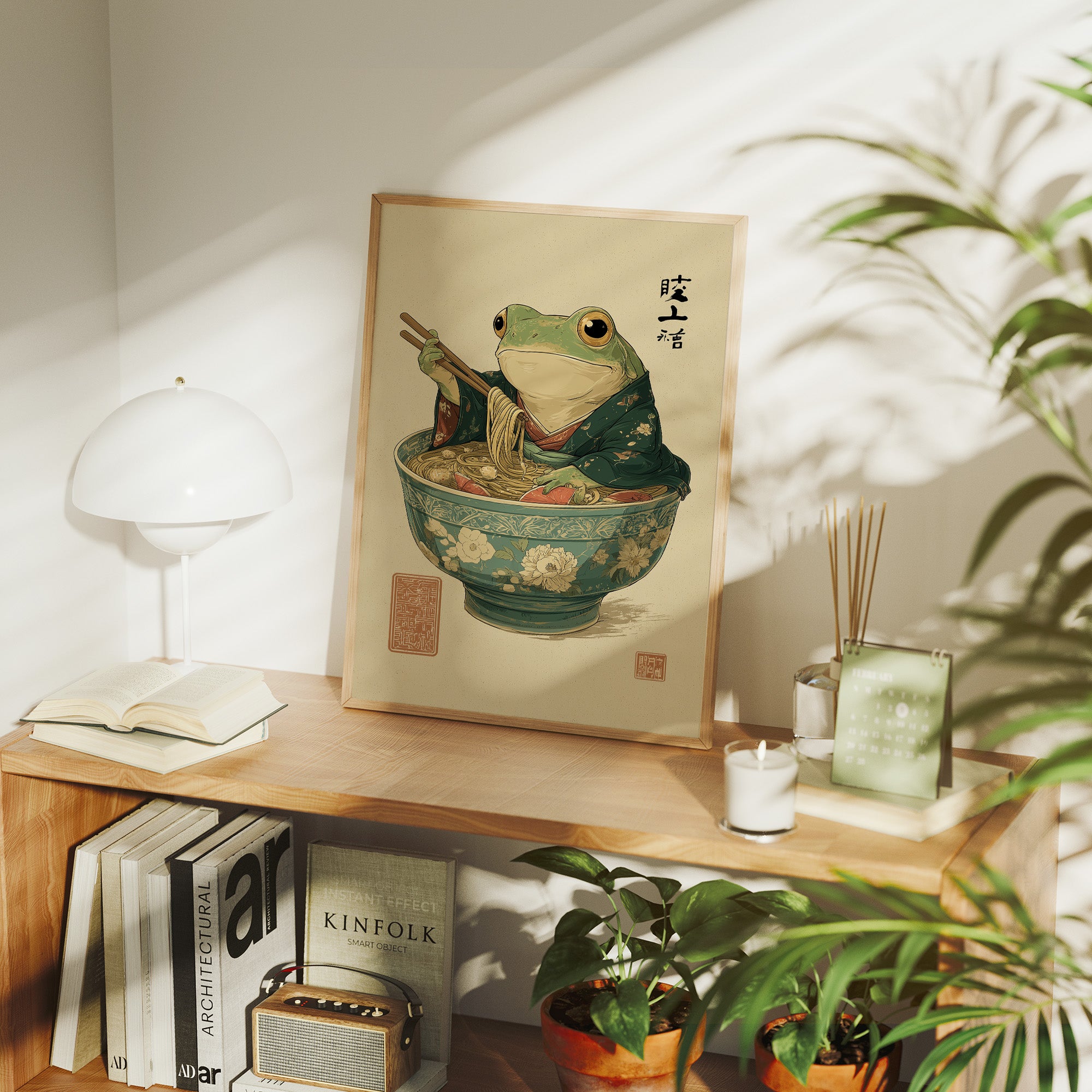 Wise Frog Savors Noodle Symphony