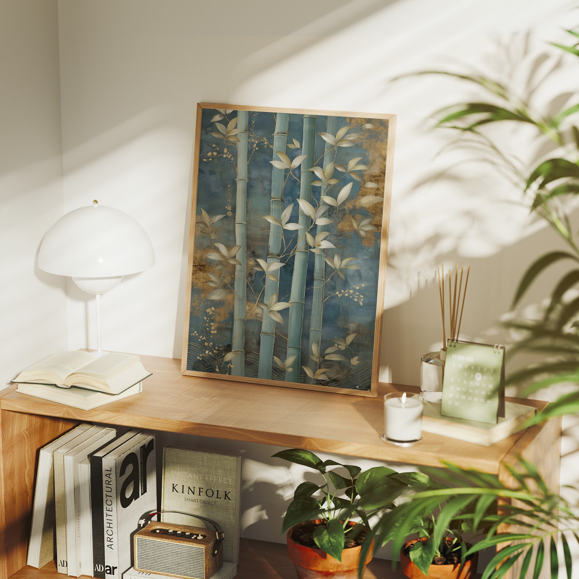 Bamboo Gardens Bathed In Moonlight