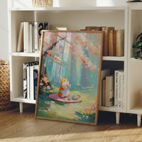 Fox Tea Party In Spring Forest