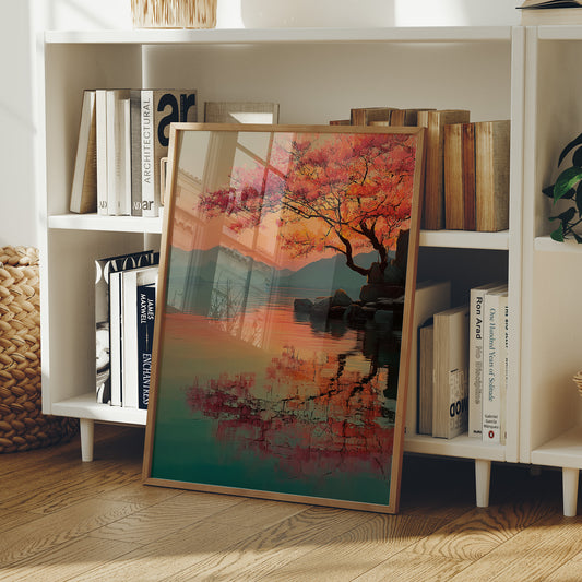 Coral Blossoms Meet Mountain Lake