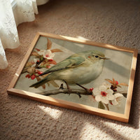 Songbird Rests Among Cherry Blossoms