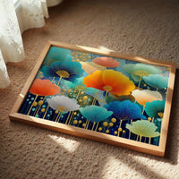 Coral And Turquoise Blooms Glow