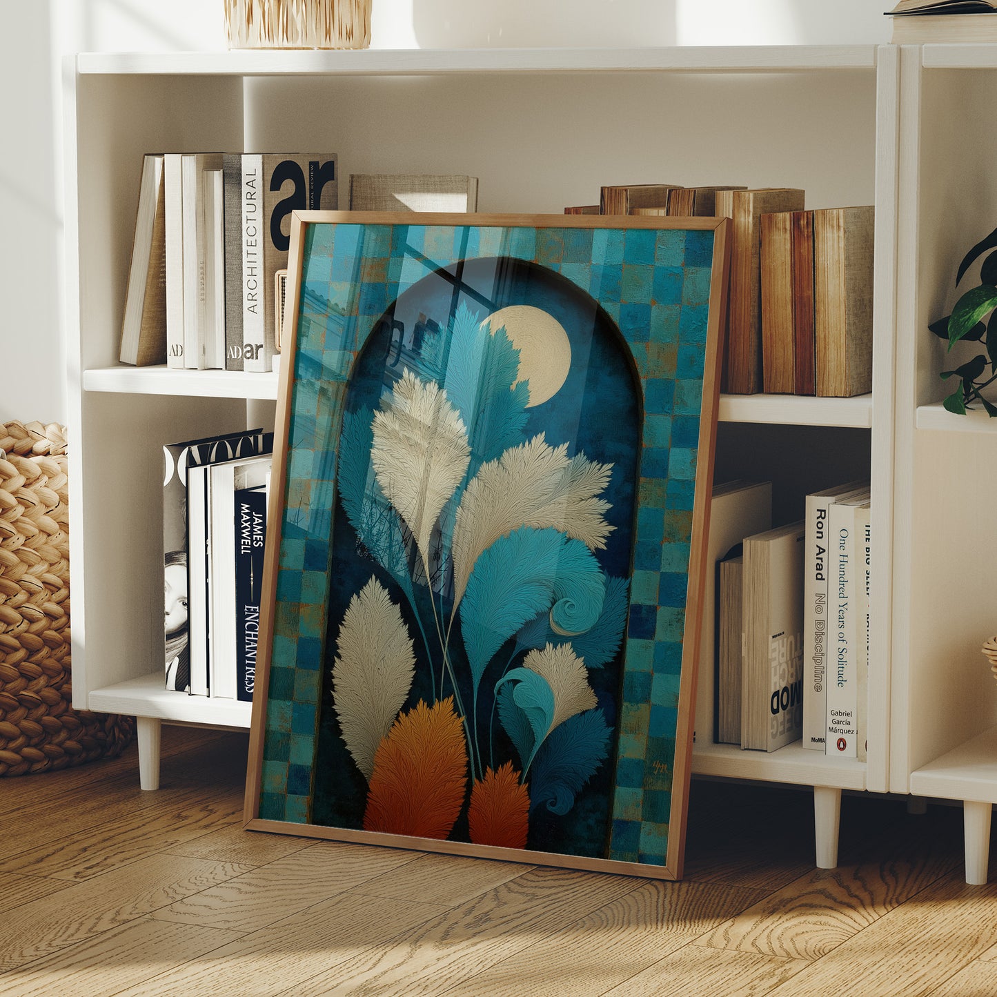 Moonlit Feathers Dance In Turquoise