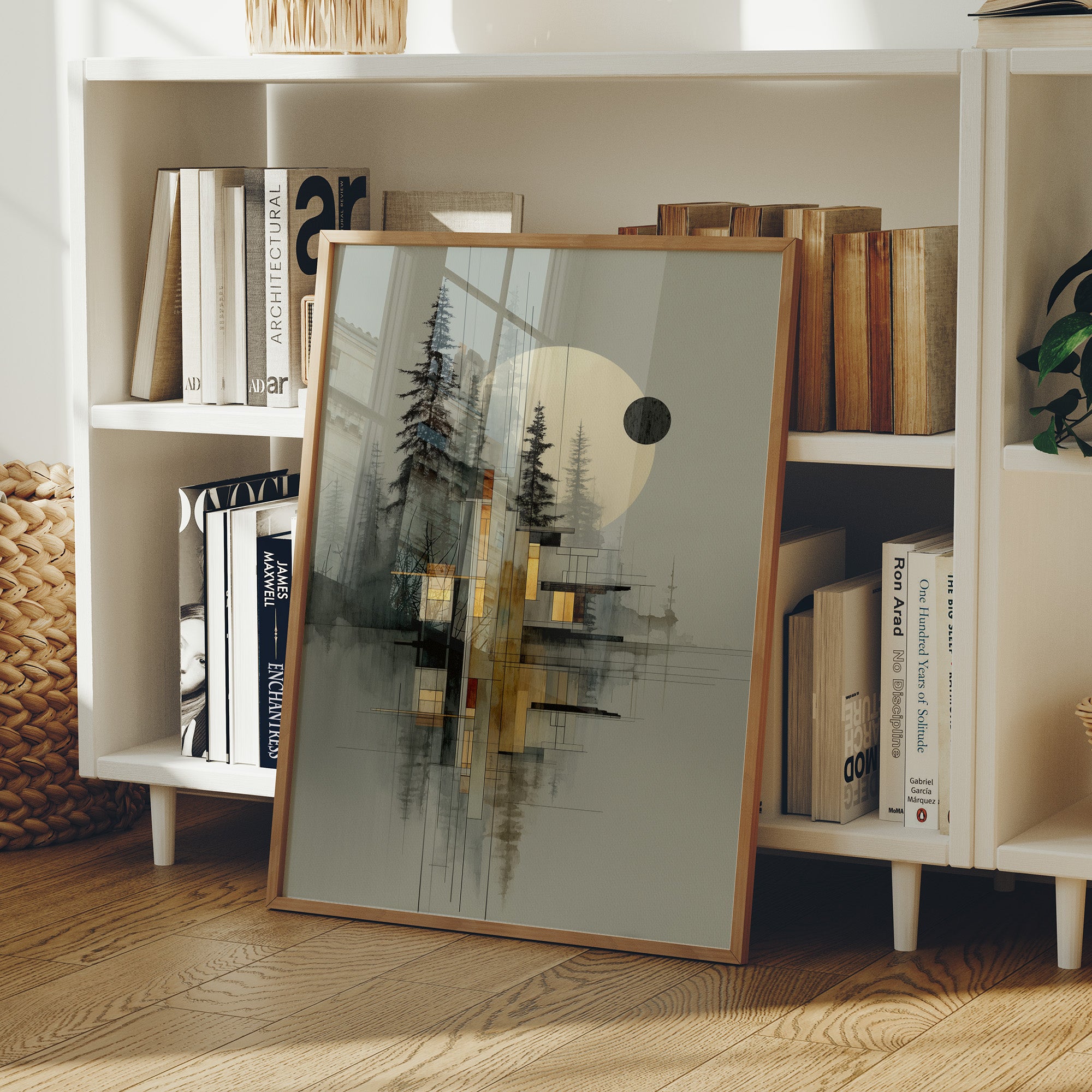 Geometric Pines Meet Rising Moon